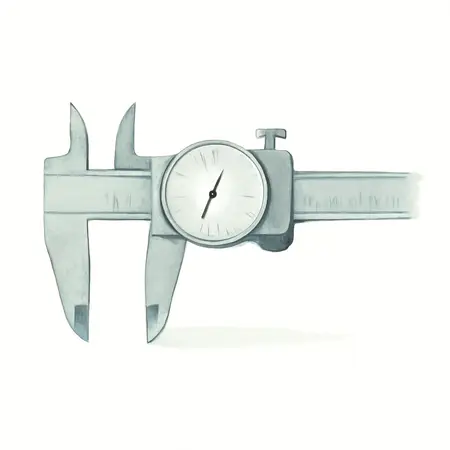 Water color illustrative image of a generic 6 in. Dial Caliper