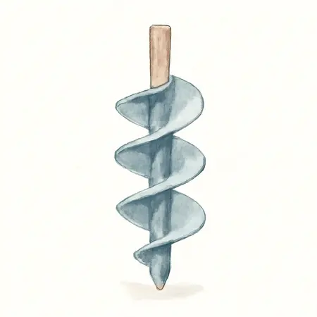 Water color illustrative image of a generic 6 in. Diameter Auger Bit