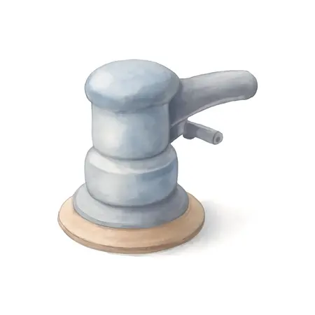 Water color illustrative image of a generic 6 in. Dual Action Air Sander
