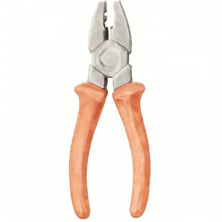 Water color illustrative image of a generic 6 in. Electricians Multi-Purpose Pliers