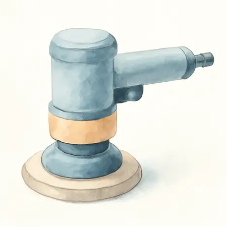 Water color illustrative image of a generic 6 in. Geared Air Sander