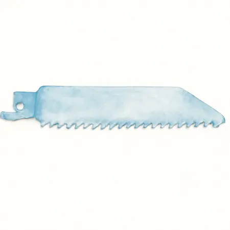 Water color illustrative image of a generic 6 in. General Purpose Bi-Metal Reciprocating Saw Blade, 5 Pk.