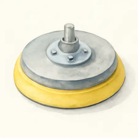 Water color illustrative image of a generic 6 in. Hook and Loop Backing Pad for Dual Action and Random Orbit Polishers