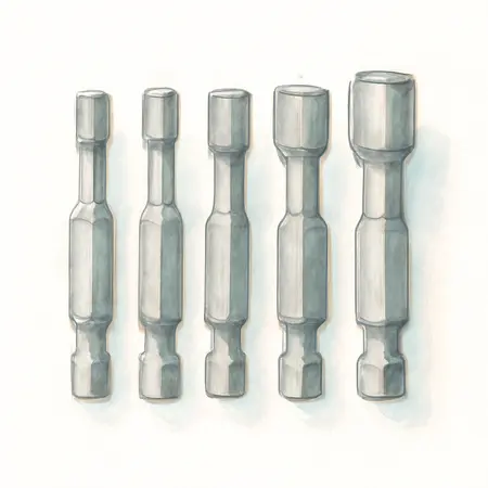 Water color illustrative image of a generic 6 in. Impact Rated Magnetic Metric Nut Setters, 5 Piece