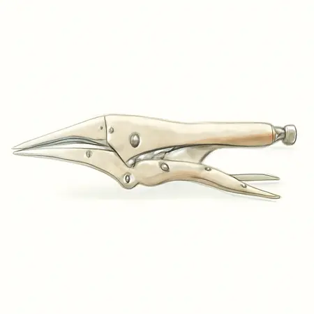 Water color illustrative image of a generic 6 in. Long Nose Locking Pliers