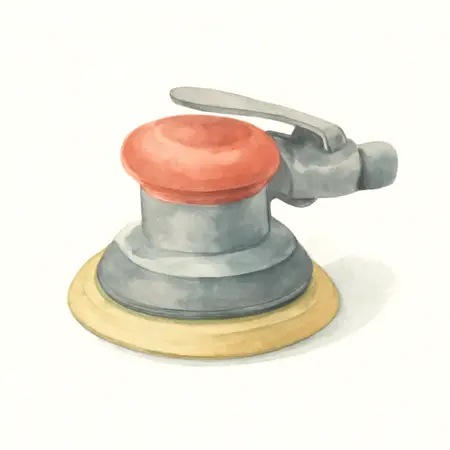 Water color illustrative image of a generic 6 in. Professional Orbital Composite Air Sander