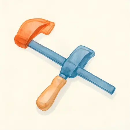 Water color illustrative image of a generic 6 in. Quick Release Bar Clamp
