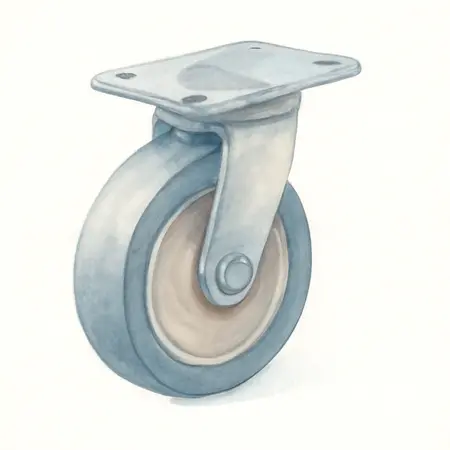 Water color illustrative image of a generic 6 in. Rubber Rigid Caster