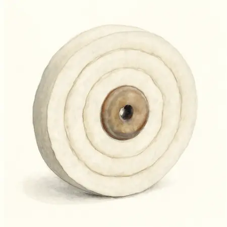 Water color illustrative image of a generic 6 in. Spiral Cotton Buffing Wheel