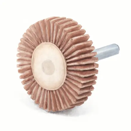 Water color illustrative image of a generic 6 in. x 1 in. 80 Grit Flap Sanding Wheel