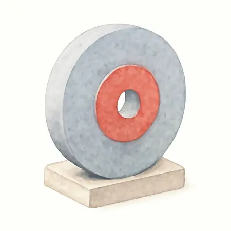 Water color illustrative image of a generic 6 in. x 3/4 in. x 1 in. Bench Grinding Wheel