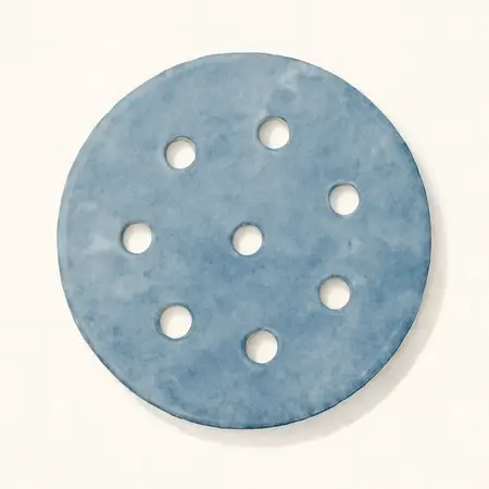Water color illustrative image of a generic 6 in. 120 Grit Hook and Loop 6-Hole Pattern Sanding Discs with Zirconia Grain, 5-Pack