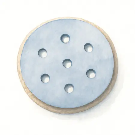 Water color illustrative image of a generic 6 in. 1500 Grit Hook and Loop Film Sanding Disc, 5 Pk.