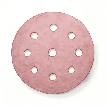 Water color illustrative image of a generic 6 in., 320 Grit Hook and Loop Multi-Hole Pattern Sanding Disc with Ceramic Alumina Grain, 5-Pack