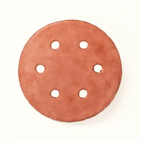Water color illustrative image of a generic 6 in. 60 Grit Hook and Loop Multihole Pattern Sanding Disc with Ceramic Alumina Grain, 5 Pack