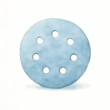 Water color illustrative image of a generic 6 in. 800 Grit Hook and Loop 6-Hole Pattern Sanding Discs with Zirconia Grain, 5 Pack