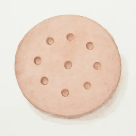 Water color illustrative image of a generic 6 in. 800 Grit Hook and Loop Multihole Pattern Sanding Disc with Ceramic Alumina Grain, 5 Pack