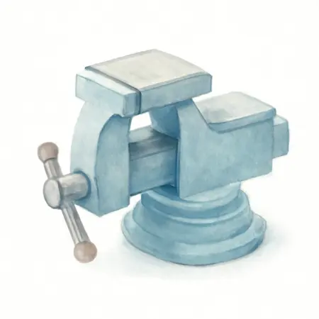 Water color illustrative image of a generic 6 in. Swivel Vise with Anvil