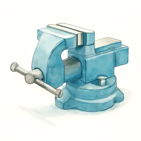 Water color illustrative image of a generic 6 in. Swivel Vise with Anvil  and Pipe Jaws