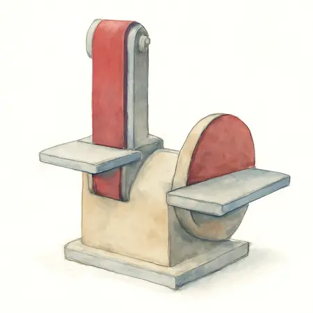 Water color illustrative image of a generic 6 in. x 48 in. Belt and 9 in. Disc Sander
