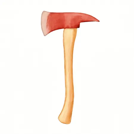 Water color illustrative image of a generic 6 lb. Fireman's Axe