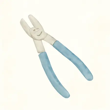 Water color illustrative image of a generic 7-1/2 in. Hog Ring Pliers