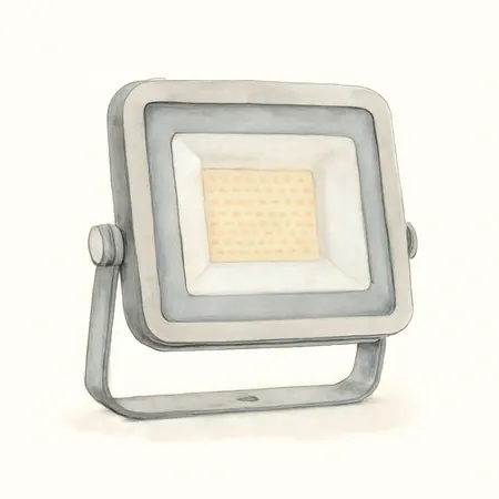 Water color illustrative image of a generic 7000 Lumen, 50 Watt LED Commercial Floodlight