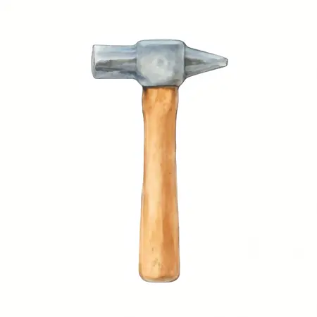 Water color illustrative image of a generic 4 lb. Steel Cross Peen Hammer