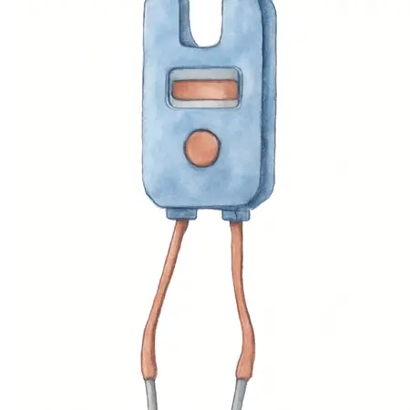 Water color illustrative image of a generic 30 Amp Fuse Slot Circuit Amperage Draw Measurement Tool