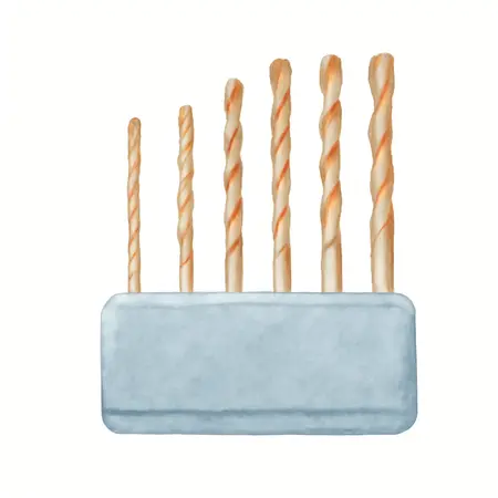 Water color illustrative image of a generic Masonry Drill Bit Set, 6-Piece