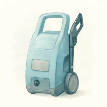 Water color illustrative image of a generic 1800 PSI, 1.2 GPM Portable Electric Pressure Washer