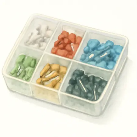 Water color illustrative image of a generic Wire Ferrule Assortment, 1200-Piece