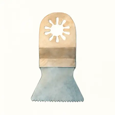 Water color illustrative image of a generic 2 in., 3-in-1 Multifunction Knife Blade for Oscillating Multi-Tools
