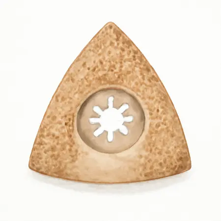 Water color illustrative image of a generic Carbide Grit Triangle Rasp for Oscillating Multi-Tools