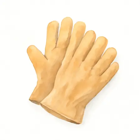 Water color illustrative image of a generic Water-Resistant Cowhide Work Gloves, X-Large