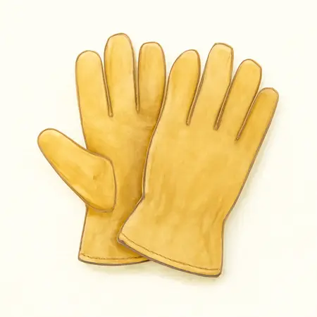 Water color illustrative image of a generic Water-Resistant Cowhide Work Gloves, Large