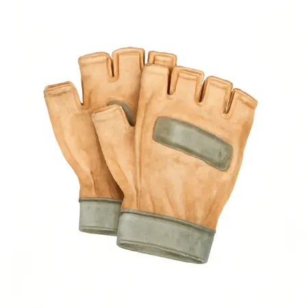 Water color illustrative image of a generic High-Dexterity Fingerless Work Gloves, Large