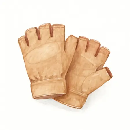 Water color illustrative image of a generic High-Dexterity Fingerless Work Gloves, X-Large