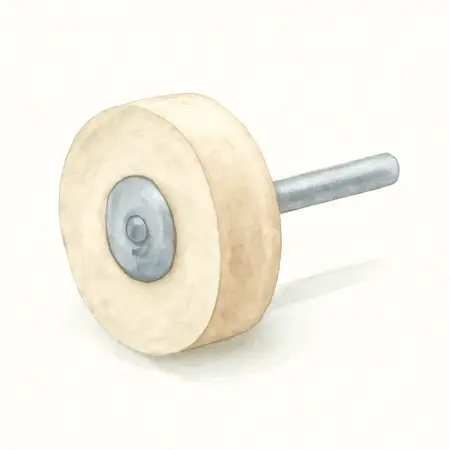 Water color illustrative image of a generic 4-1/2 in. x 4 in. x 3/4 in. Buffing Drum for Surface Conditioning Tools