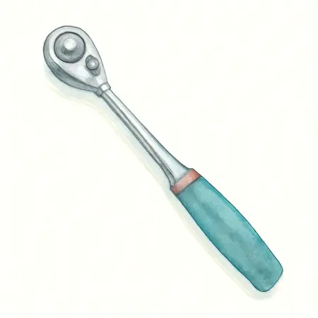 Water color illustrative image of a generic G2 1/2 in. Drive, 26 in. Long Locking Flex Ratchet with Comfort Grip