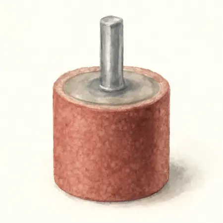 Water color illustrative image of a generic 4-1/2 in. x 4 in. x 3/4 in., 240-Grit Finishing Drum for Surface Conditioning Tools
