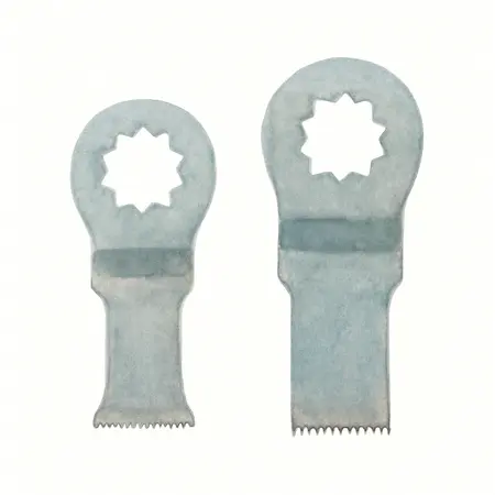 Water color illustrative image of a generic 3-3/8 in. and 4-1/4 in. Recessed Light Cut-Out Saw Set for Oscillating Multi-Tools, 2-Piece