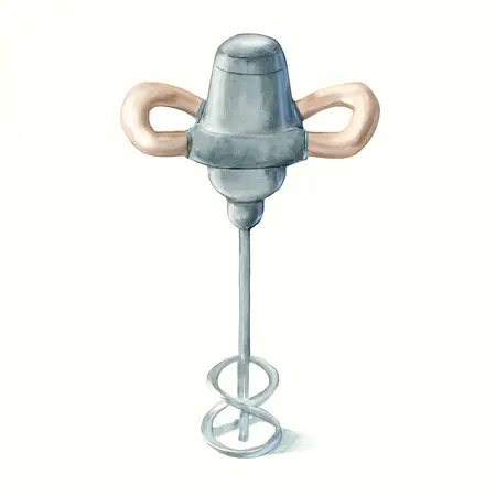Water color illustrative image of a generic 12 Amp, 5/8 in. Dual-Handle Mud Mixer