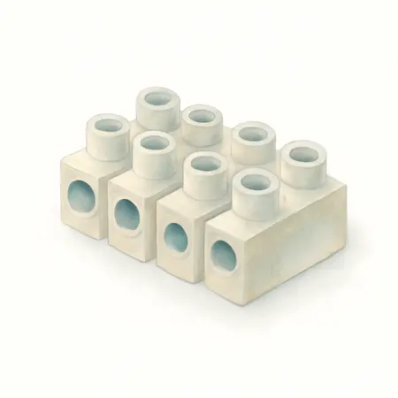 Water color illustrative image of a generic 6-Circuit Dual-Row Terminal Block, 2-Pack