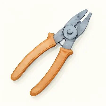 Water color illustrative image of a generic 7 in. Wire Stripper, Cutter, and Crimper