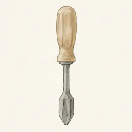 Water color illustrative image of a generic Conduit Fitting and Reaming Screwdriver
