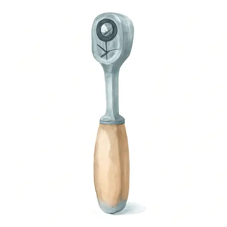 Water color illustrative image of a generic 1/4 in. Drive Compact Socket and Bit Set, 52-Piece