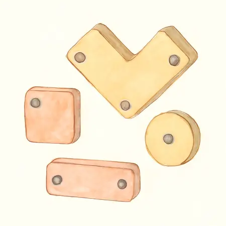 Water color illustrative image of a generic Multipurpose Magnetic V-Pad Kit, 4-Piece