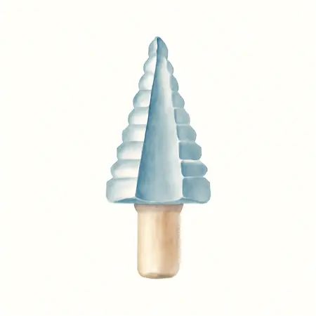 Water color illustrative image of a generic 1/8 in. to 3/4 in. #1 Cobalt Step Drill Bit (13-Steps), #2 (6-Steps), and #3 (10-Steps)