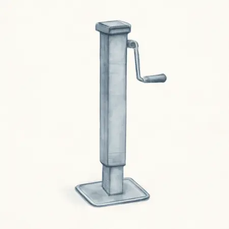 Water color illustrative image of a generic Custom Modular 5 ft. x 10 ft. Utility Trailer 1000 lb. Stabilizer Jack